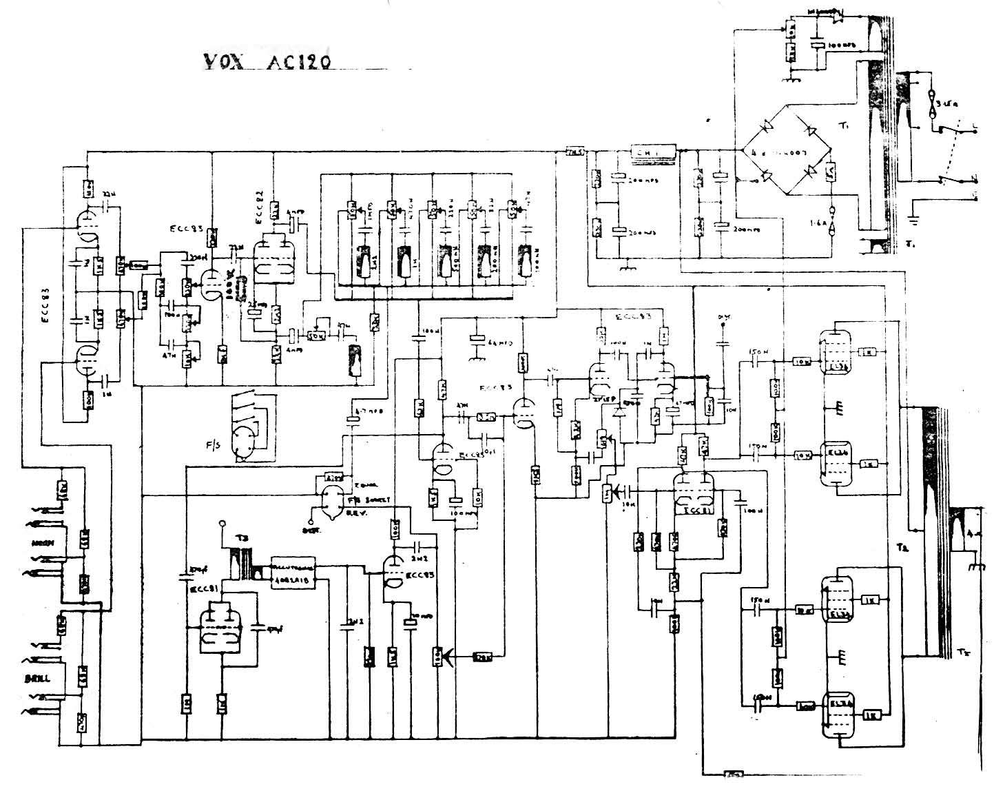 Схема Vox - AC120 Amplifier