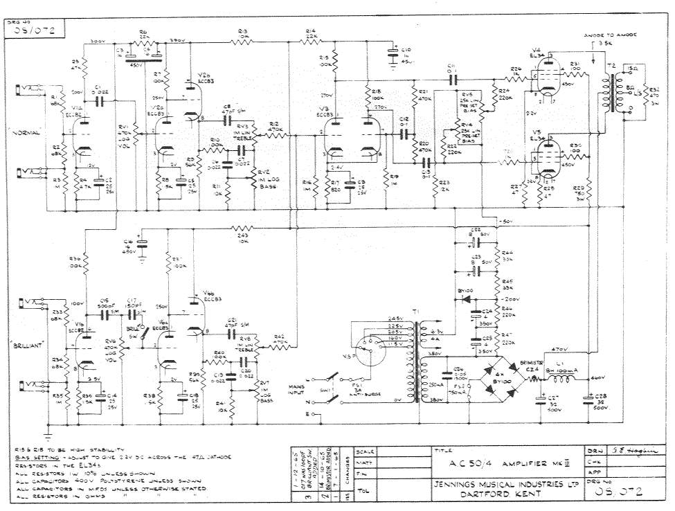 Схема Vox - Amplifier AC50 (v2)