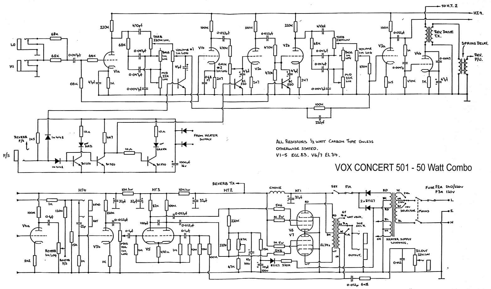 Схема Vox - Concert 501 50W
