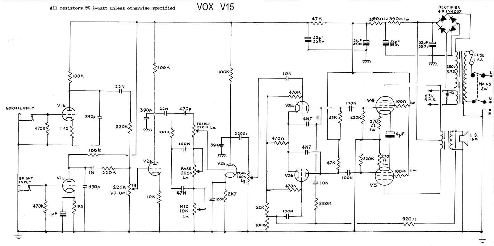 Схема Vox - V15