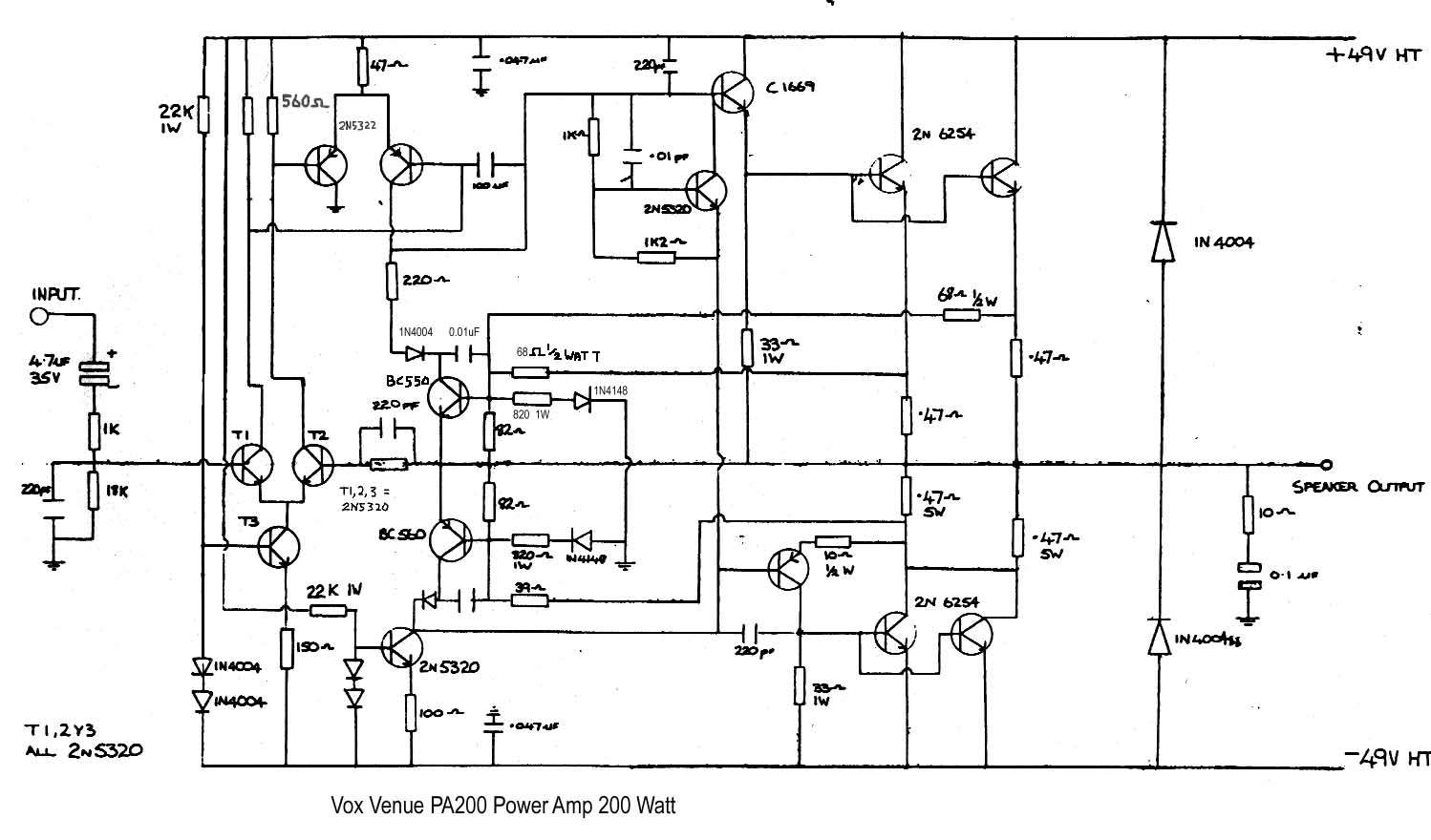 Схема Vox - Venue PA200 Power Amp 200W